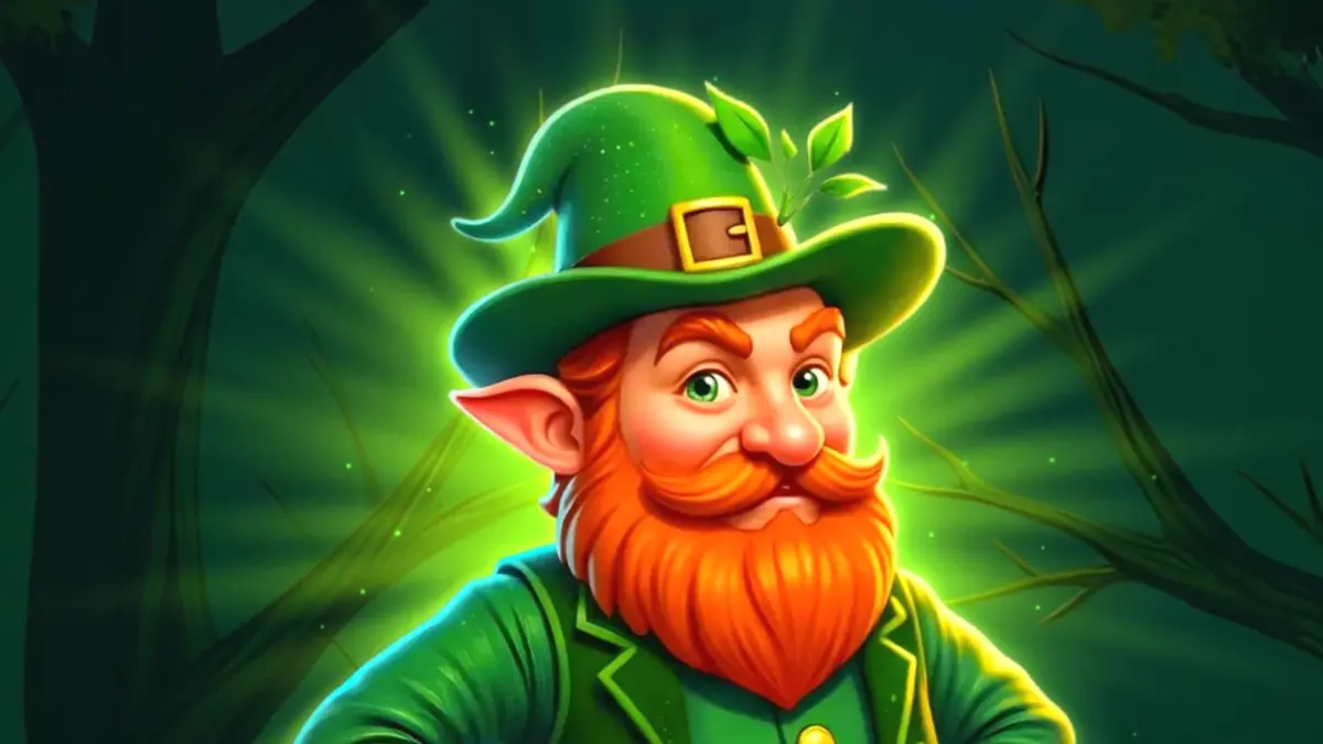 Isang makulay na larawan ng Majestic Leprechaun slot, nagpapakita ng mga reel na may temang Irish at mga simbolo ng leprechaun.